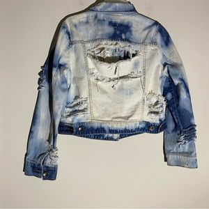 JCP Heavily Distressed Blue Denim Jacket